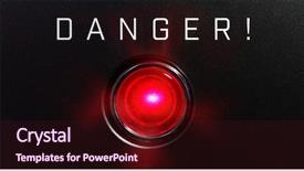  Presentation with danger - Presentation theme featuring risk zone - red glowing warning lamp background and a wine colored foreground