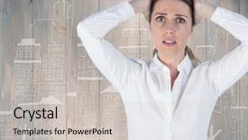  Presentation with wood panel - Slide set having panel with white city doodle background and a light gray colored foreground