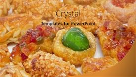  Presentation with pastries - Beautiful presentation theme featuring panellets-typical-pastries-of-catalonia backdrop and a gold colored foreground