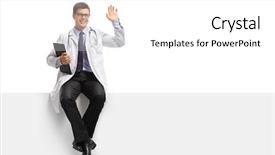  Presentation with industrial automation control panel - Beautiful theme featuring panels - doctor with a clipboard sitting backdrop and a white colored foreground