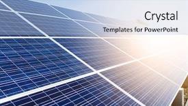  Presentation with solar panel - Beautiful PPT theme featuring panels - solar panel with sunlight backdrop and a light blue colored foreground