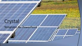  Presentation with energy solar - Amazing PPT theme having solar panels with the sunny backdrop and a  colored foreground