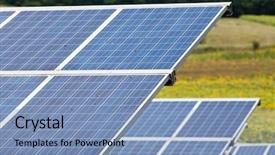  Presentation with solar panels - PPT layouts consisting of solar panels with the sunny background and a light blue colored foreground