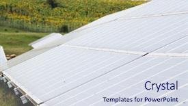  Presentation with solar energy - Colorful PPT layouts enhanced with solar panels with the sunny backdrop and a  colored foreground