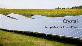  Presentation with solar energy - Beautiful slides featuring solar panels with the sunny backdrop and a light blue colored foreground