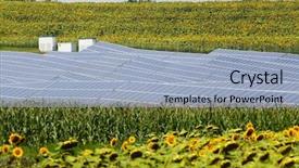  Presentation with solar panels - Slides enhanced with solar panels with the sunny background and a light blue colored foreground