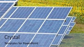  Presentation with photovoltaic - Amazing theme having solar panels with the sunny backdrop and a light blue colored foreground
