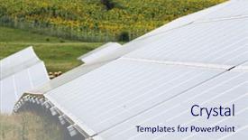  Presentation with solar energy - Audience pleasing theme consisting of solar panels with the sunny backdrop and a sky blue colored foreground