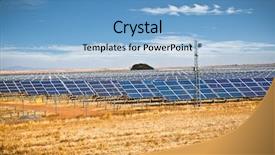  Presentation with photovoltaics - Presentation design with panels field for renewable energy background and a light blue colored foreground