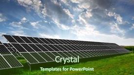  Presentation with sun energy - Colorful PPT theme enhanced with panels in the setting sun backdrop and a tawny brown colored foreground