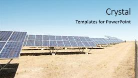  Presentation with solar power - Colorful presentation design enhanced with panels of solar power station backdrop and a light blue colored foreground