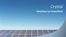  Presentation with solar power - Audience pleasing PPT theme consisting of panels-of-solar-power-station backdrop and a ocean colored foreground