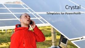  Presentation with solar panels - PPT layouts having panels talking on cell phone background and a light blue colored foreground