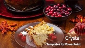  Presentation with italian - Cool new presentation design with panettone - traditional italian christmas cake backdrop and a tawny brown colored foreground