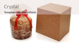  Presentation with background - PPT layouts with panettone-and-package-on-white background and a lemonade colored foreground