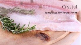  Presentation with cutting board - Slide set enhanced with pangasius-fillet-on-wooden-cutting background and a lemonade colored foreground