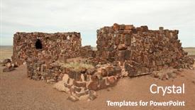  Presentation with wood - Audience pleasing theme consisting of pangea - agate house made of petrified backdrop and a coral colored foreground