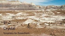  Presentation with desert - PPT theme with pangea - blue mesa painted desert background and a coral colored foreground