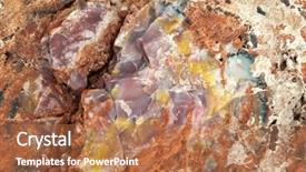  Presentation with wood - PPT theme featuring pangea - colorful petrified wood detail background and a coral colored foreground