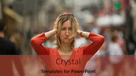  Presentation with busy street - PPT layouts with paranoia - panic attack in the street background and a red colored foreground