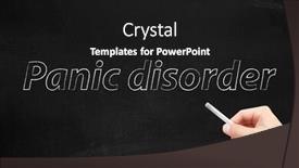  Presentation with panic disorder - Audience pleasing theme consisting of panic-disorder-written backdrop and a black colored foreground