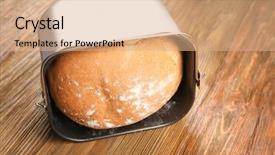  Presentation with baking - Amazing PPT theme having panifica - baking pan with fresh homemade backdrop and a  colored foreground