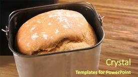  Presentation with gluten free bread on wooden - Colorful theme enhanced with panifica - baking pan with fresh homemade backdrop and a  colored foreground