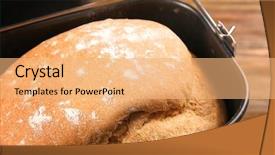  Presentation with fresh bread subway food - Beautiful slides featuring panifica - baking pan with fresh homemade backdrop and a  colored foreground