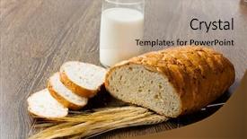  Presentation with bread - Amazing slide deck having panifica - fresh white sliced bread lying backdrop and a mint green colored foreground