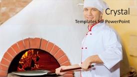  Presentation with cooking equipment kitchen utensils - Theme having pieces of swiss roll cake background and a lemonade colored foreground