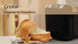  Presentation with induction machine - Beautiful theme featuring panifica - sliced loaf with bread machine backdrop and a coral colored foreground