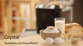  Presentation with unleavened bread wine - PPT layouts featuring panifica - sliced loaf with ingredients background and a  colored foreground