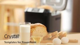  Presentation with bread - Theme enhanced with panifica - sliced loaf with ingredients background and a  colored foreground