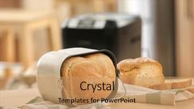  Presentation with supervised machine learning - Audience pleasing PPT theme consisting of panifica - tasty loaf and blurred bread backdrop and a  colored foreground