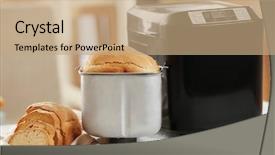  Presentation with machine learning algorithms - Amazing slides having panifica - tasty loaf and bread machine backdrop and a  colored foreground