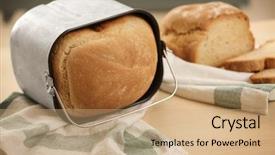  Presentation with machine - Audience pleasing PPT layouts consisting of panifica - tasty loaf from bread machine backdrop and a  colored foreground