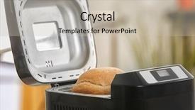  Presentation with cnc machine tools - Theme having panifica - tasty loaf in bread machine background and a  colored foreground