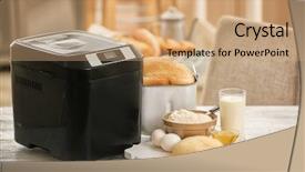  Presentation with gluten free bread on wooden - Theme having panifica - wooden board with dough background and a  colored foreground