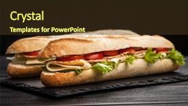  Presentation with grilled - Audience pleasing PPT layouts consisting of panini grilled sandwich backdrop and a tawny brown colored foreground