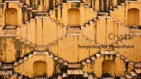 Presentation with rajasthan - Slide deck consisting of panna-meena-ka-kund-stepwell background and a gold colored foreground