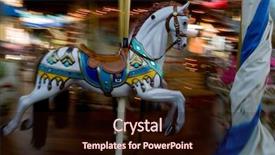  Presentation with horse - PPT theme enhanced with rollercoaster ride action - panning effect to carousel horse background and a wine colored foreground