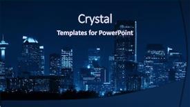  Presentation with canada - Amazing slide set having buildings bw - calgary downtown panorama at night backdrop and a navy blue colored foreground