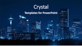  Presentation with awards night celebration - Audience pleasing slides consisting of calgary downtown panorama at night backdrop and a navy blue colored foreground