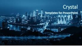  Presentation with china urbanization - Amazing slide set having panorama at night in china backdrop and a ocean colored foreground