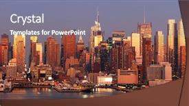  Presentation with times square - Slides consisting of panorama at sunset with time background and a  colored foreground