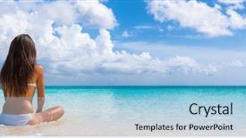  Presentation with luxury travel - Audience pleasing slide deck consisting of panorama background summer spa retreat backdrop and a light blue colored foreground