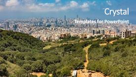  Presentation with middle east - Slide set enhanced with panorama capital city of lebanon background and a teal colored foreground