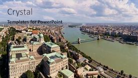  Presentation with danube - Slides with panorama-drone-photo-of-budapest background and a  colored foreground