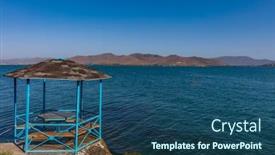  Presentation with landscape - Presentation theme with panorama-landscape-of-lake-sevan background and a ocean colored foreground