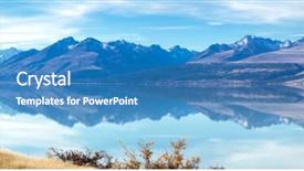  Presentation with mountain lake - PPT layouts featuring panorama landscape of mountain cook background and a teal colored foreground